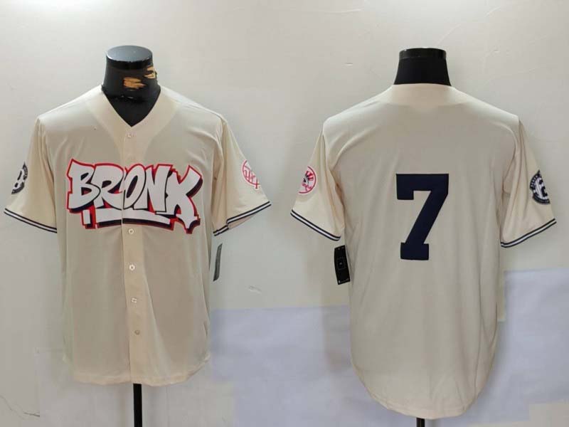 NY.Yankees #7 Mickey Mantle Player Cream Limited Stitched Baseball Jerseys