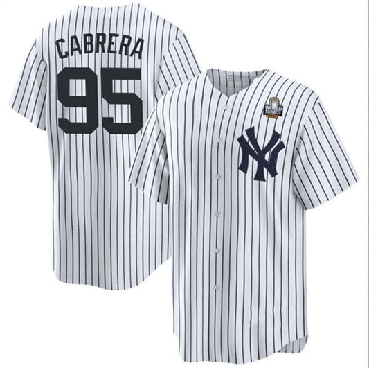 NY.Yankees #95 Oswaldo Cabrera Player White World Series Cool Base Stitched Baseball Jerseys