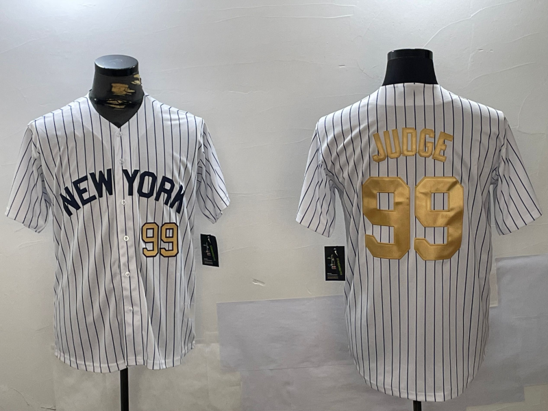 NY.Yankees #99 Aaron Judge White Pinstripe Fashion Cool Base Stitched Baseball Jerseys Player Jersey