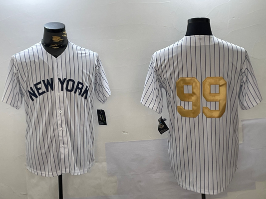 NY.Yankees #99 Aaron Judge Player White Jersey Pinstripe Fashion Cool Base Stitched Baseball Jerseys