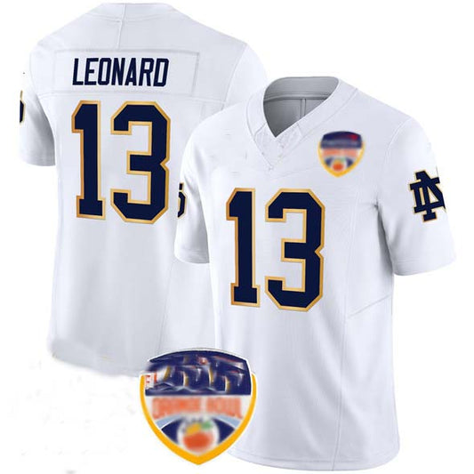 N.Dame Fighting Irish #13 Riley Leonard Player White Limited Stitched Football American College Jerseys