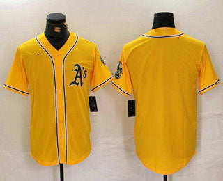 O.Athletics Blank Player Gold Cool Base Stitched Baseball Jerseys