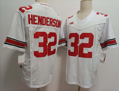 O.State Buckeyes #32 TreVeyon Henderson Player Game Jersey White FUSE Stitched American College Jerseys