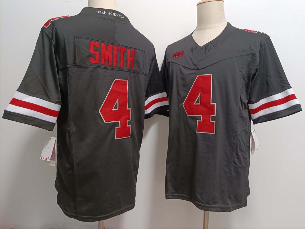 O.State Buckeyes #4 Jeremiah Smith Player Black FUSE Football Stitched American College Jerseys