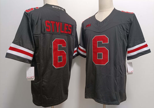 O.State Buckeyes #6 Sonny Styles Player Black FUSE Stitched American College Jerseys