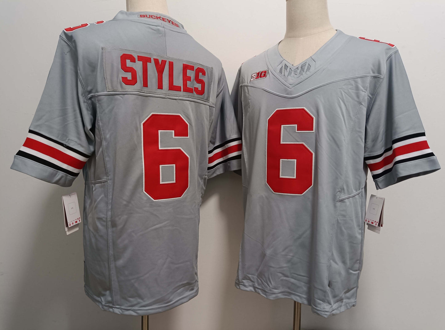 O.State Buckeyes #6 Sonny Styles Player Game Jersey Grey FUSE Stitched American College Jerseys