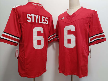 O.State Buckeyes #6 Sonny Styles Player Game Jersey Red FUSE Stitched American College Jerseys