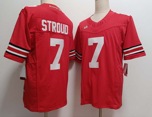 O.State Buckeyes #7 CJ Stroud Player White FUSE Stitched American College Jerseys