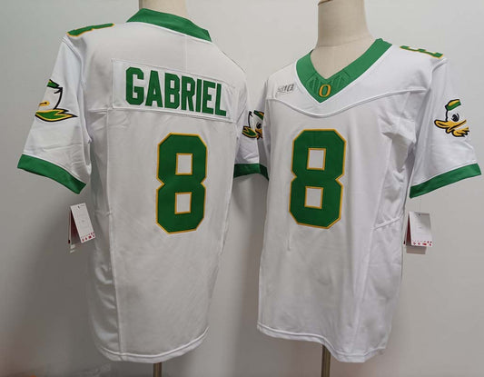 O.Ducks #8 Dillon Gabriel Player White FUSE Football Stitched American College Jerseys