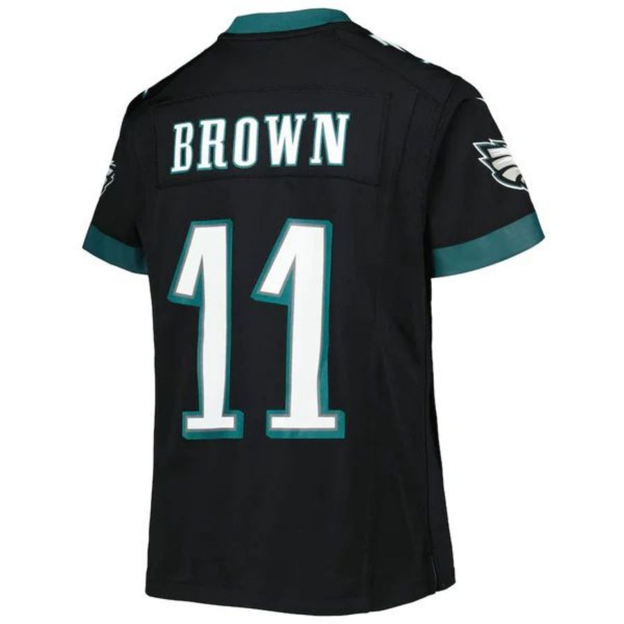 P.Eagles #11 A.J. Brown Player Black Game Jersey Stitched American Football Jerseys