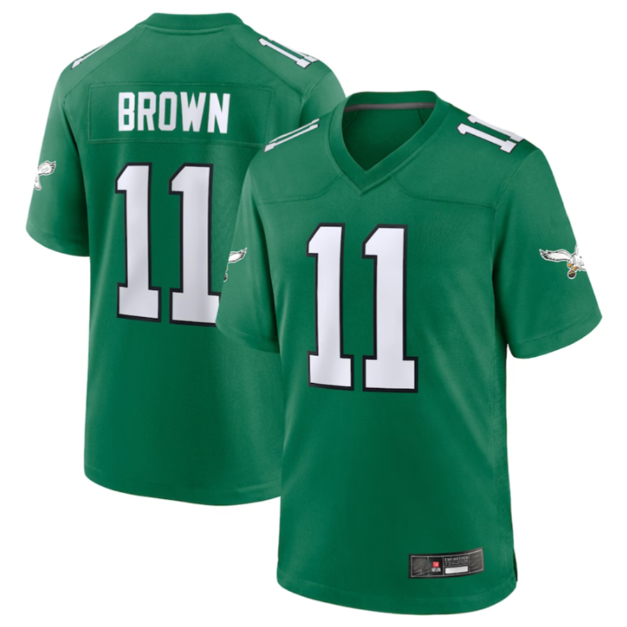 P.Eagles #11 A.J. Brown Green Alternate Game Player Jersey Stitched American Football Jerseys