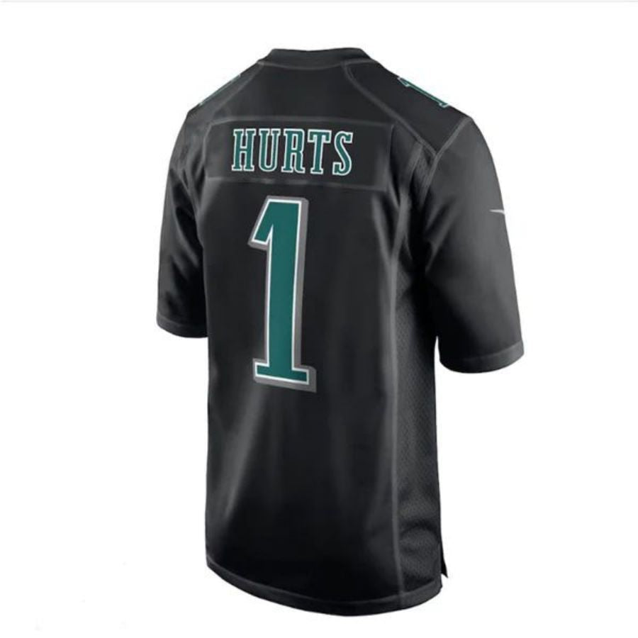 P.Eagles #1 Jalen Hurts Player Black Super Bowl LVII Patch Fashion Game Jersey Stitched American Football Jerseys