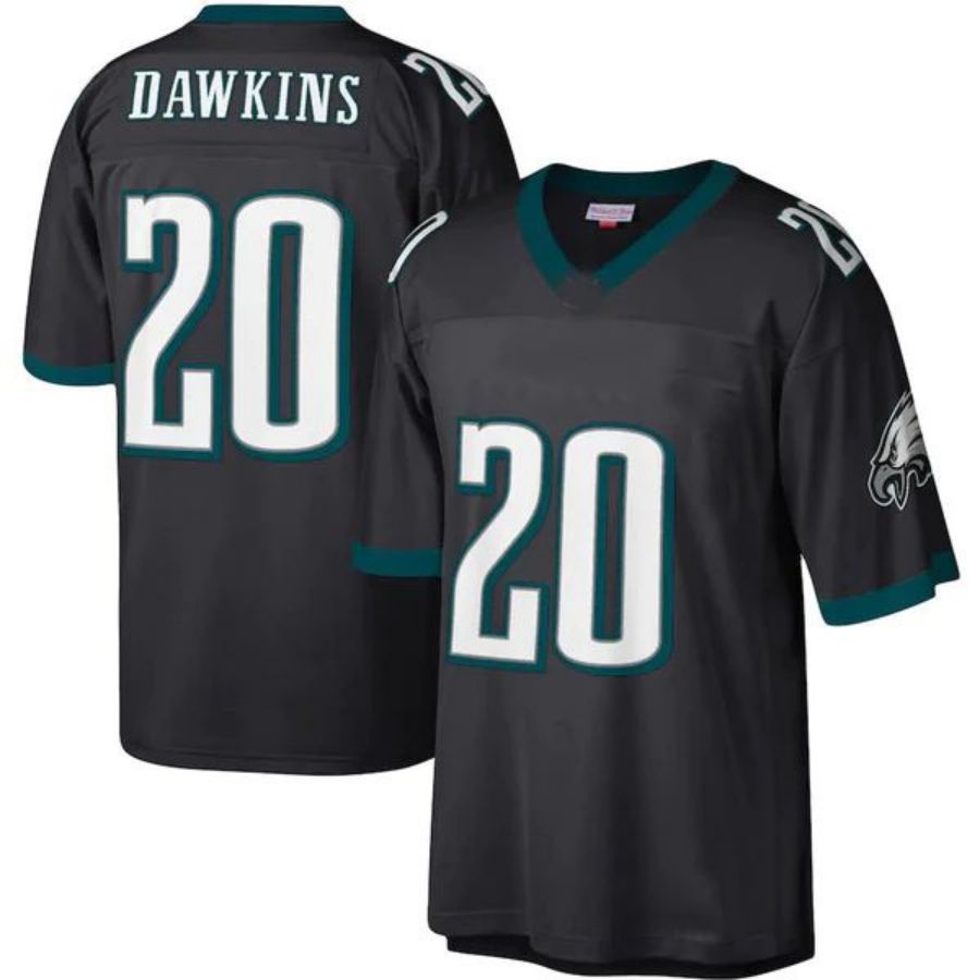 P.Eagles #20 Brian Dawkins Player Mitchell & Ness Black Legacy Replica Jersey Stitched American Football Jerseys