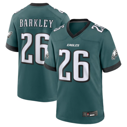 P.Eagles #26 Saquon Barkley Midnight Green Game Player Jersey Stitched American Football Jerseys