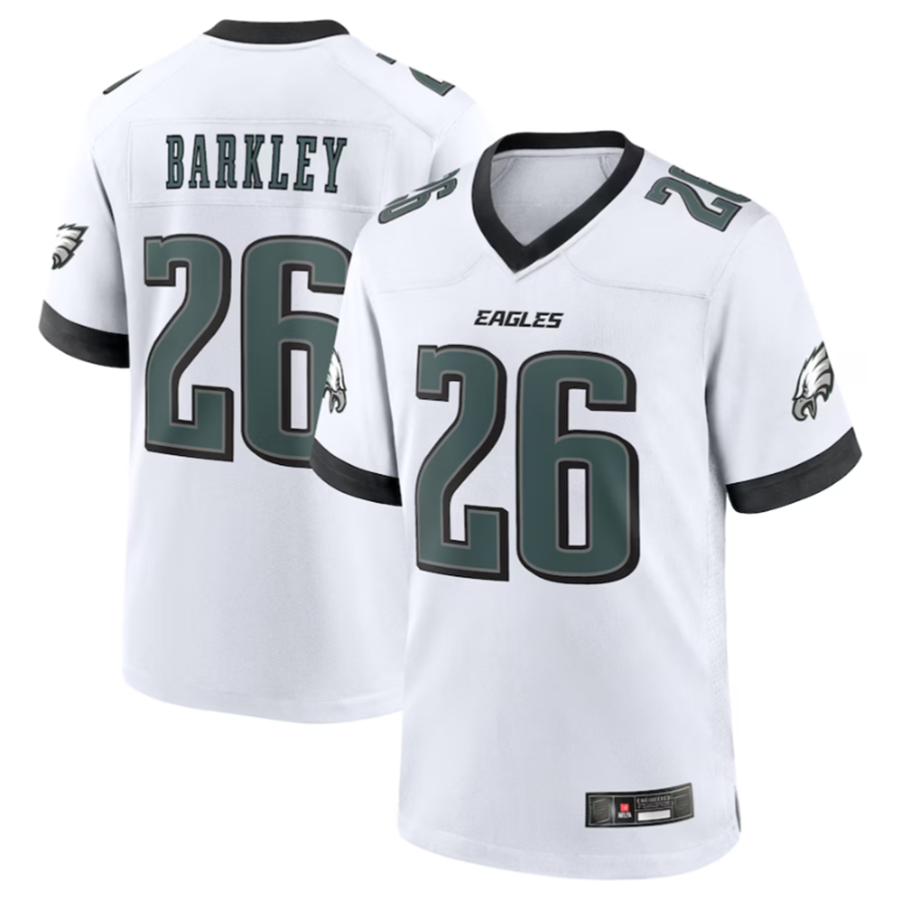 P.Eagles #26 Saquon Barkley Midnight White Game Player Jersey Stitched American Football Jerseys