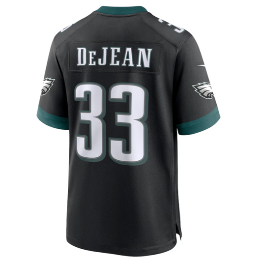 P.Eagles #33 Cooper DeJean Black Player Game Jersey Stitched American Football Jerseys