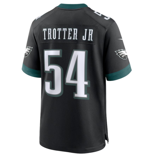 P.Eagles #54 Jeremiah Trotter Jr. Black Alternate Player Game Jersey -Stitched American Football Jerseys