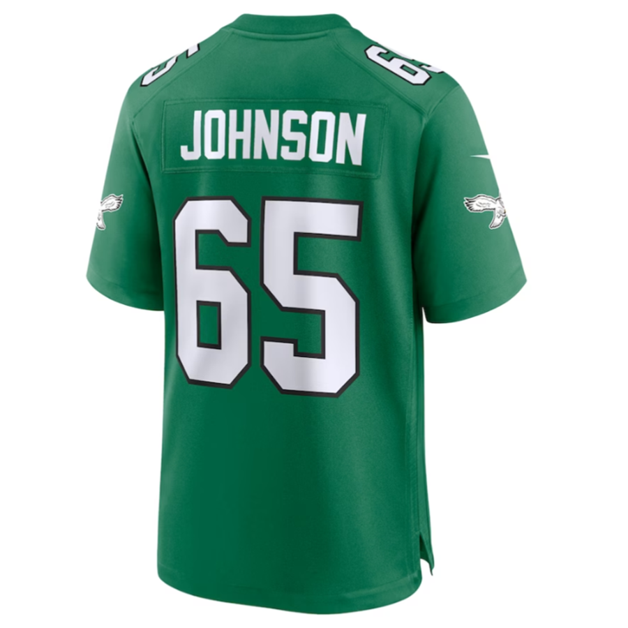 P.Eagles #65 Lane Johnson Player Green Alternate Game Jersey Stitched American Football Jerseys