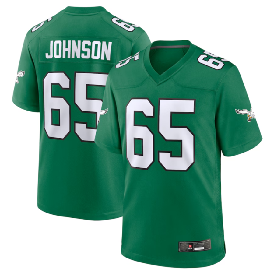 P.Eagles #65 Lane Johnson Player Green Alternate Game Jersey Stitched American Football Jerseys