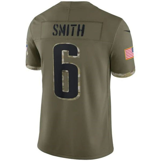 P.Eagles #6 DeVonta Smith Player Olive Salute To Service Limited Jersey Stitched American Football Jerseys