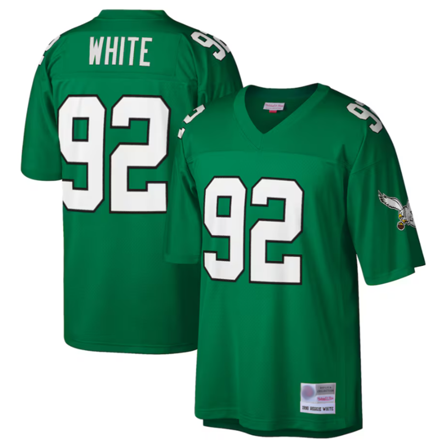 P.Eagles #92 Reggie White Green Big & Tall 1990 Retired Player Replica Jersey Stitched American Football Jerseys