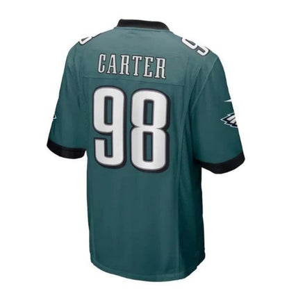 P.Eagles #98 Jalen Carter Player Game Jersey - Midnight Green Stitched American Football Jerseys