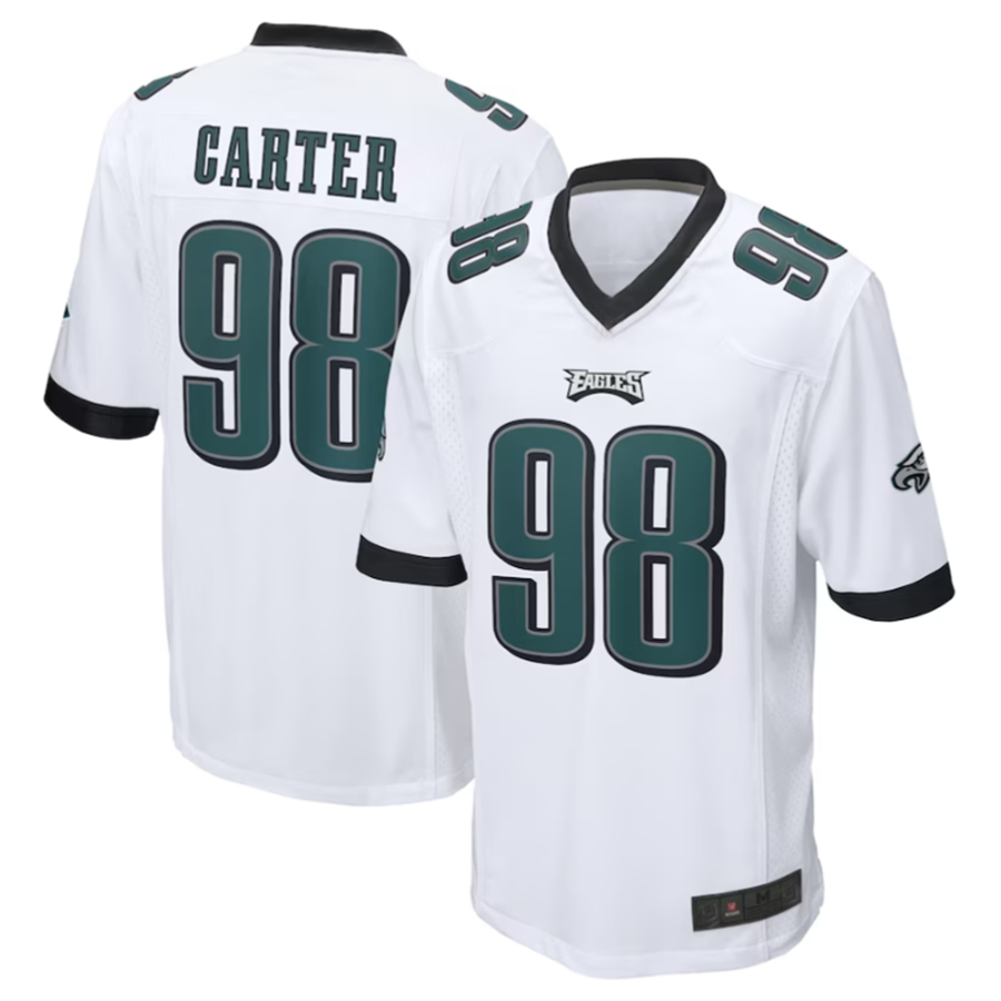 P.Eagles #98 Jalen Carter Player White Game Jersey Stitched American Football Jerseys