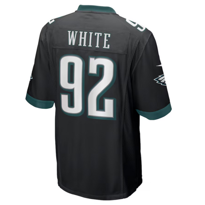 P.Eagles #92 Reggie White Player Black Retired Game Jersey Stitched American Football Jerseys