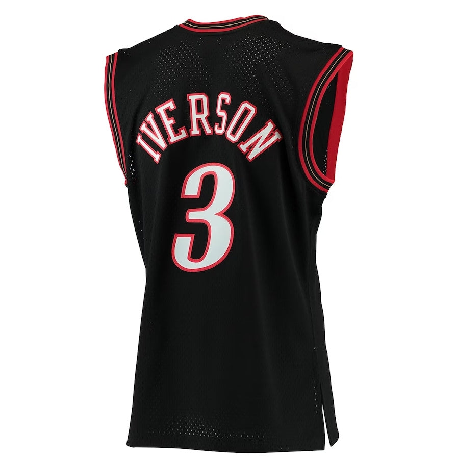 PH.76ers #3 Allen Iverson Player Hardwood Classics Swingman Jersey - Black Stitched American Basketball Jerseys