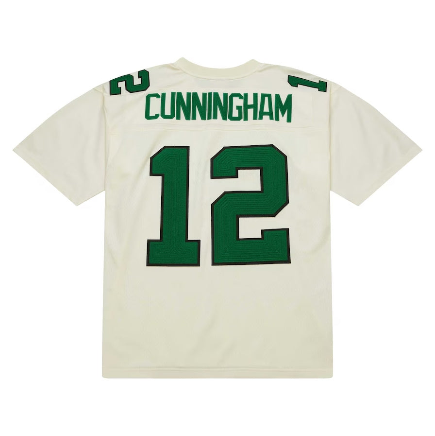 P.Eagles #12 Randall Cunningham Chainstitch Legacy Player Jersey - Cream Stitched American Football Jerseys