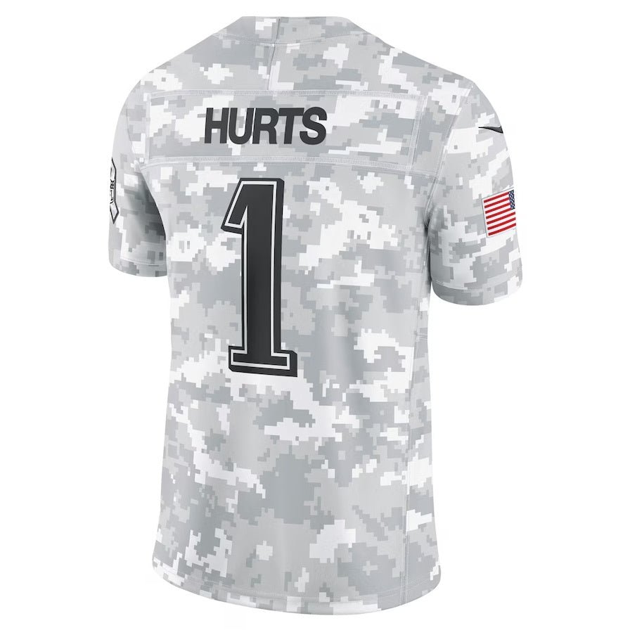 P.Eagles #1 Jalen Hurts Player Arctic Camo Salute to Service Limited Stitched American Football Jerseys