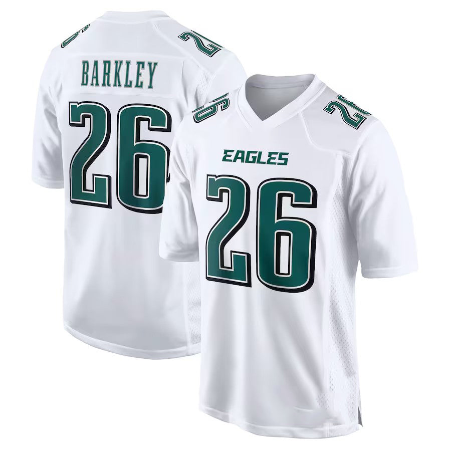 P.Eagles #26 Saquon Barkley Player White Fashion Game Stitched American Football Jerseys