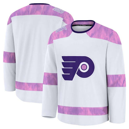 P.Flyers Fanatics Blank Player Game Jersey - White Stitched American Hockey Jerseys