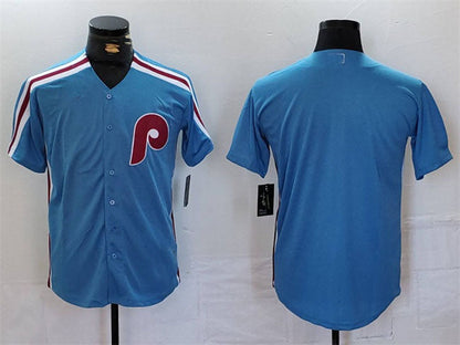 P.Phillies Blank Player Game Jersey Blue Cool Base Stitched Baseball Jerseys