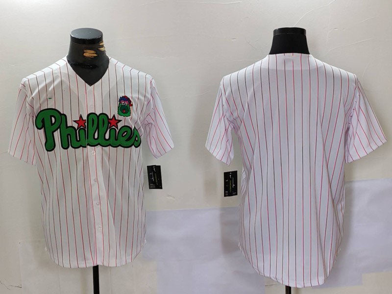 P.Phillies Blank Player White Green Cool Base Stitched Baseball Jerseys