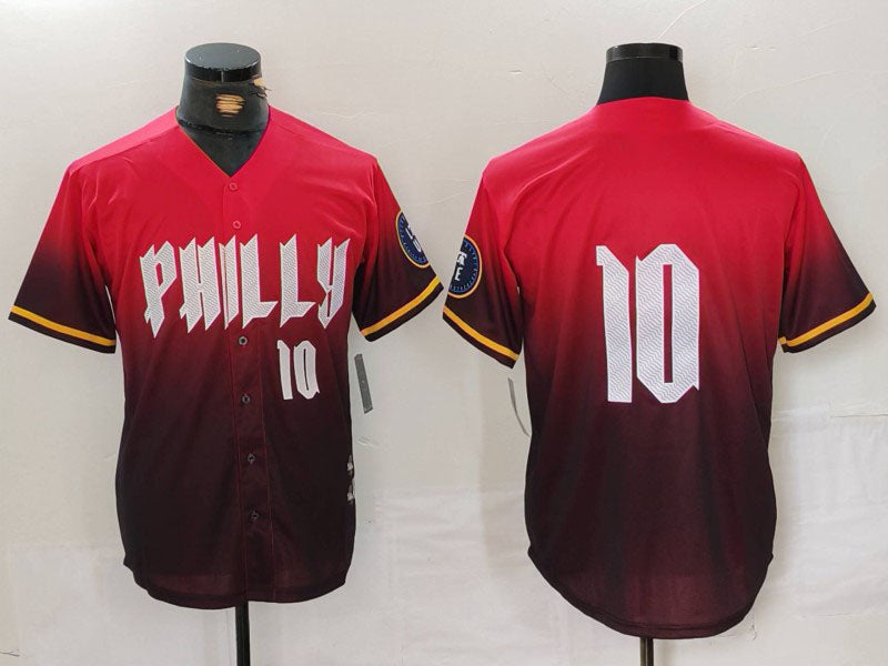 P.Phillies #10 JT Realmuto Red Player City Connect Limited Stitched Baseball Jerseys