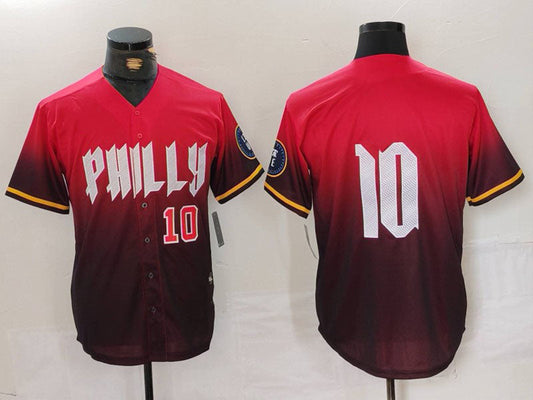 P.Phillies #10 JT Realmuto Red Player Game Jersey Limited Stitched Baseball Jerseys