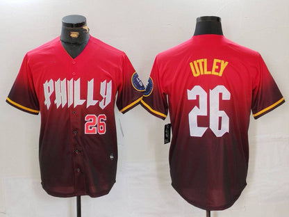 P.Phillies #26 Chase Utley Player Red Game Jersey Limited Stitched Baseball Jerseys