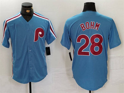 P.Phillies #28 Alec Bohm Player Blue Cool Base Stitched Baseball Jerseys