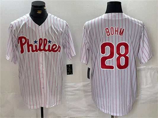 P.Phillies #28 Alec Bohm Player White Cool Base Stitched Baseball Jerseys