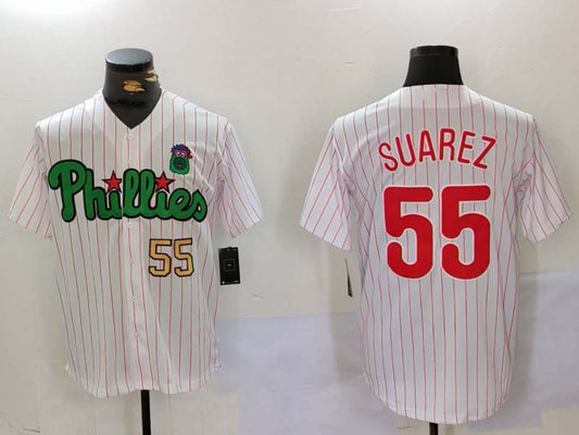 P.Phillies #55 Ranger Suárez Player White Green Cool Base Stitched Baseball Jerseys