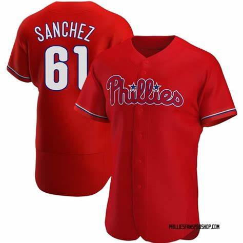 P.Phillies #61 Cristopher Sanchez Player Red Flex Base Stitched Baseball Jerseys