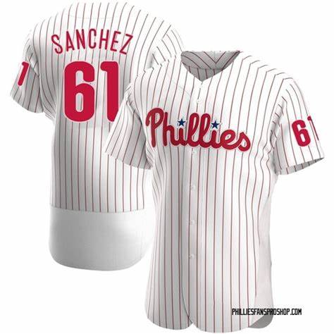 P.Phillies #61 Cristopher Sanchez Player White Flex Base Stitched Baseball Jersey