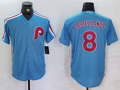 P.Phillies #8 Nick Castellanos Player Blue Cool Base Stitched Baseball Jerseys