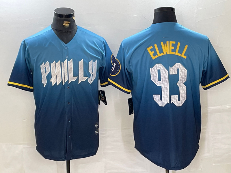 P.Phillies #93 Jason Elwell Player Blue City Connect Limited Stitched Baseball Jerseys