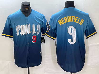 P.Phillies #9 Whit Merrifield Blue City Connect Limited Stitched Baseball Jerseys Player Jersey