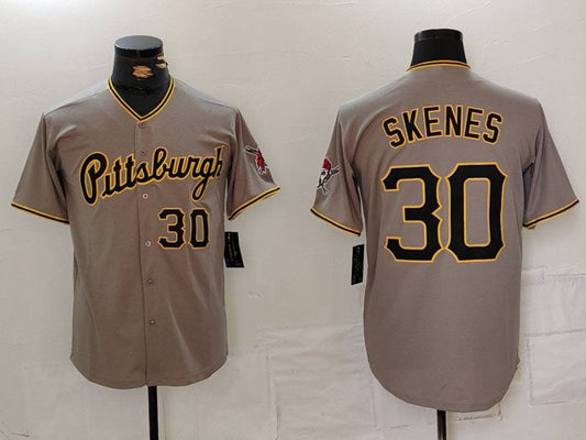 P.Pirates #30 Paul Skenes Player Jersey Grey Stitched Baseball Jerseys