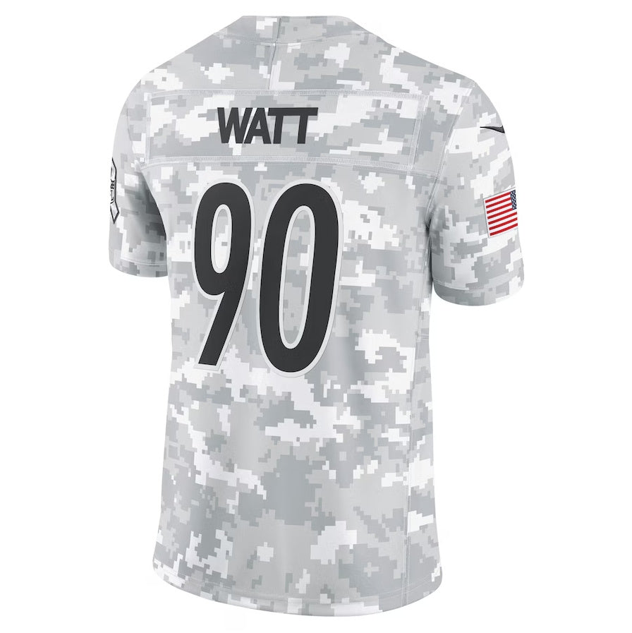 P.Steelers #90 T.J. Watt Player Arctic Camo Salute to Service Limited Stitched American Football Jerseys