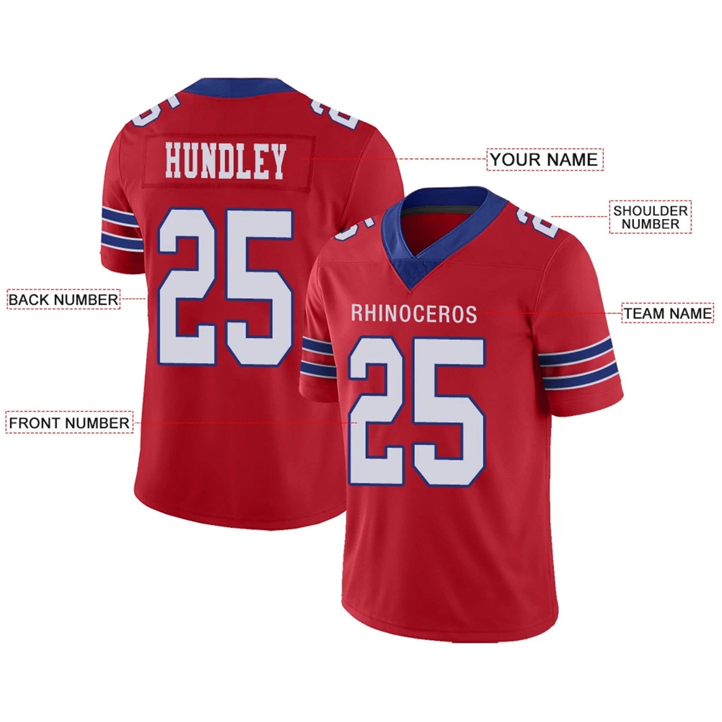 Custom B.Bills Red Personalized Design Your Own Name and Number for Men Women Youth Jerseys