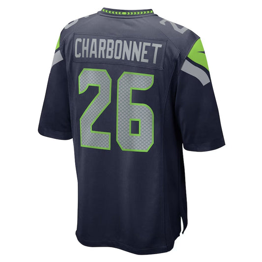 S.Seahawks #26 Zach Charbonnet Player Navy Game Stitched American Football Jerseys